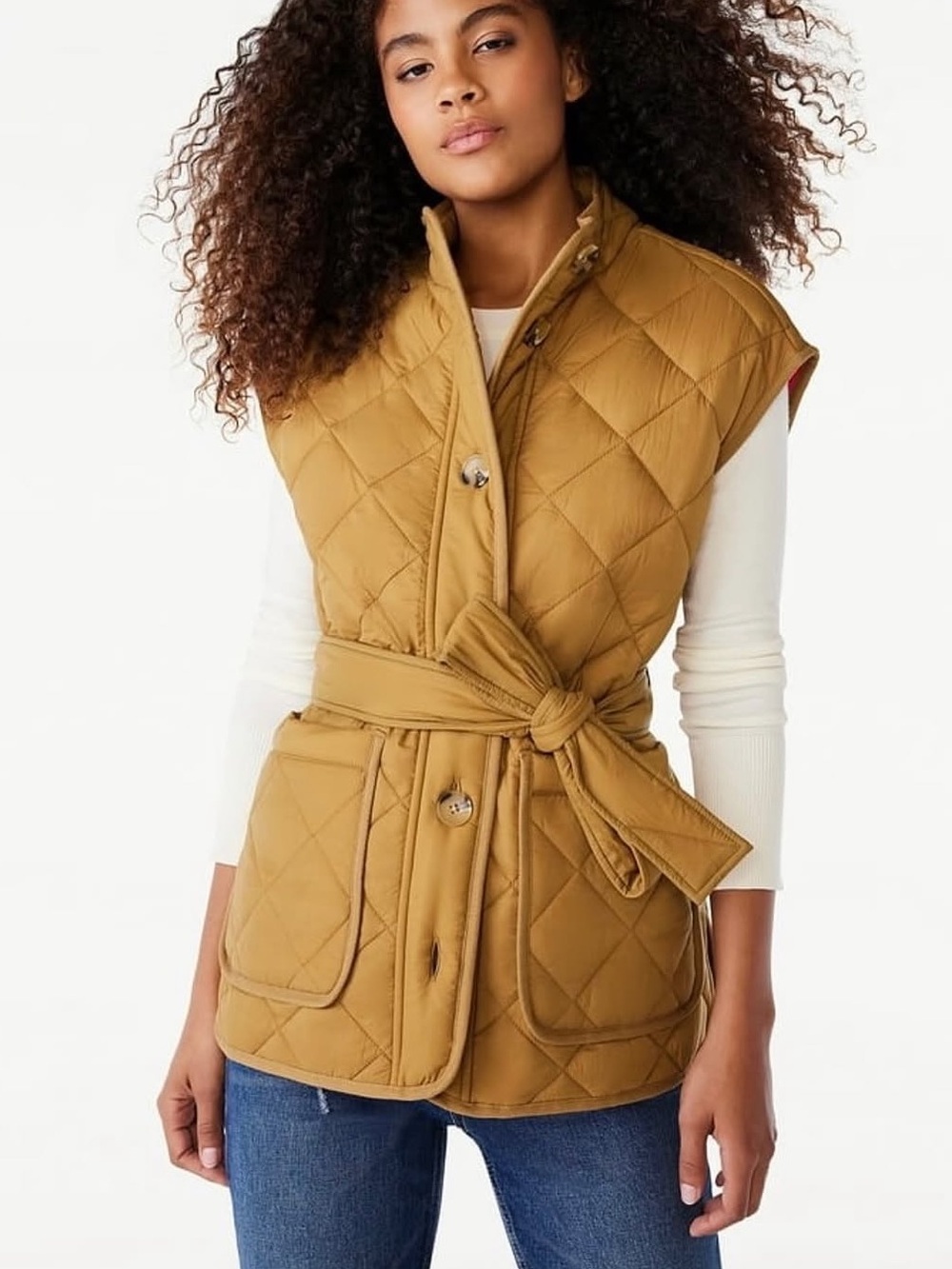 🆕 Free Assembly camel colored quilted vest